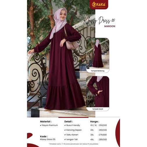 Gamis Premium Klassy Dress 05 Navy by Keke|Gamis Polos|Gamis Rayon Adem|Gamis Busui|Gamis Trendy|Gam