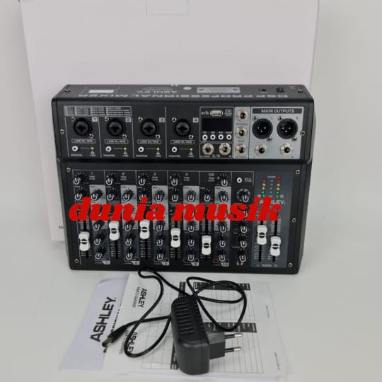 Mixer Ashley Option 602 - option602 6 Channel Bluetooth - PC Soundcard Original Produk