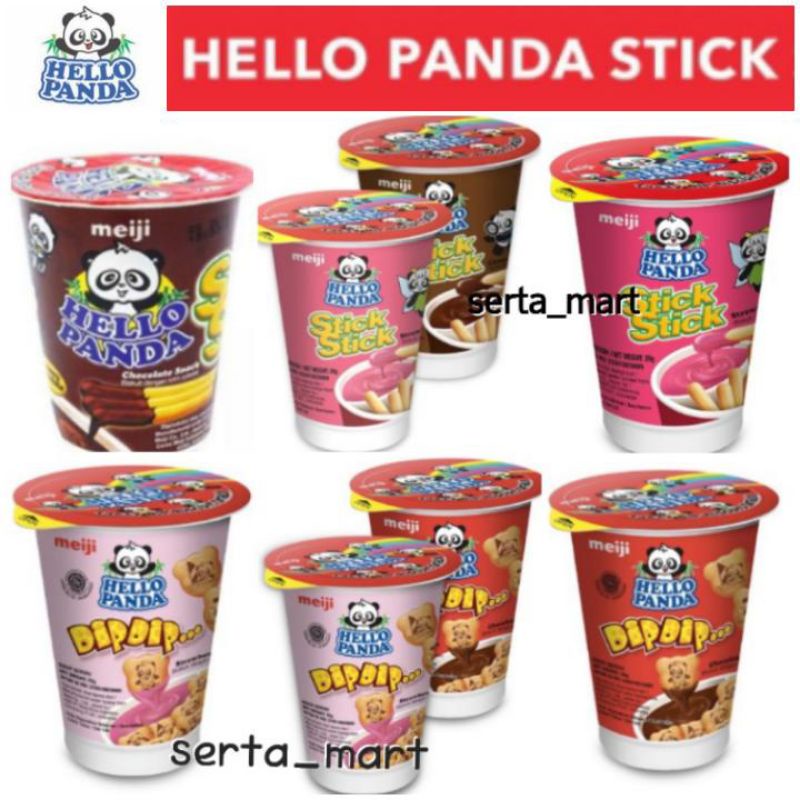 

Hello Panda Cup 20gr - Biskuit Stick / Dip Dip Coklat / Strawberry