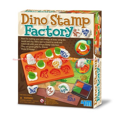 4M Dino Stamp Factory Kit DIY Mainan Membuat Stempel Dinosaurus Dari Tanah Liat