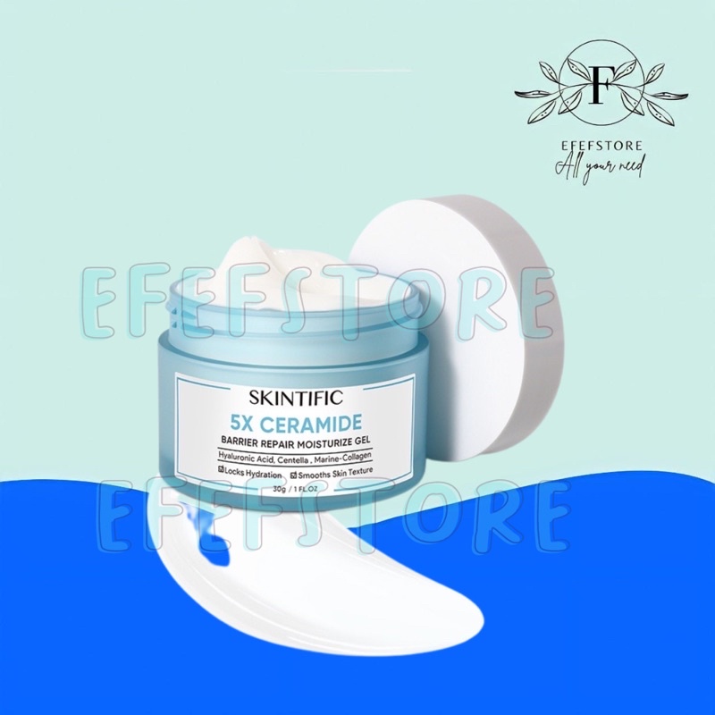 SKINTIFIC - 5X Ceramide Skin Barrier Repair Moisturize Gel 30g Moisturizer Cream Pemutih Wajah Day Cream Night Cream Pelembab Wajah【BPOM】