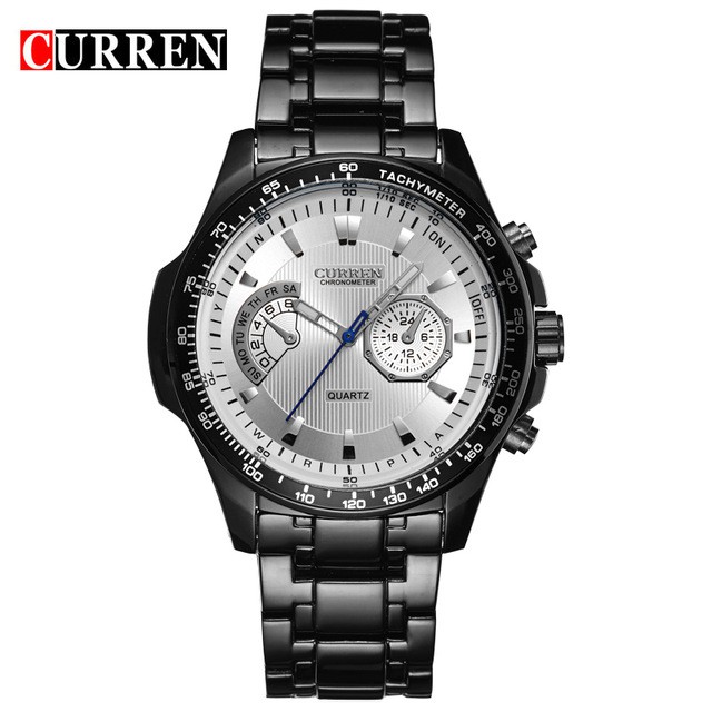 

Jam tangan pria Curren genuine men's fashion quartz watch sports dial stainless steel waterproof watch