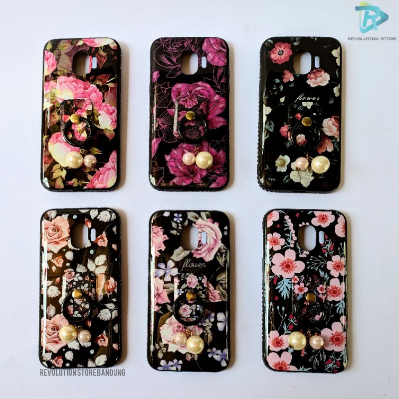 Silikon Hp Luxury Samsung J7 Prime J2 Pro Case With Ring Stand Motif Bunga Bunga Mewah Elegan