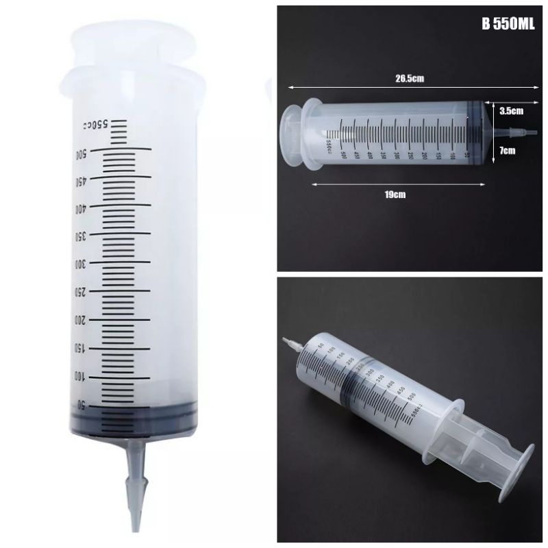 Spuit syringe jumbo 500Ml 550 cc suntikan mainan tanpa jarum selang suntikan 500 ml  jumbo besar large spoit bukan cosmomed spoit selang suntikan bukan 100ml 200cc 300cc 50ml 10ml 20ml 60ml