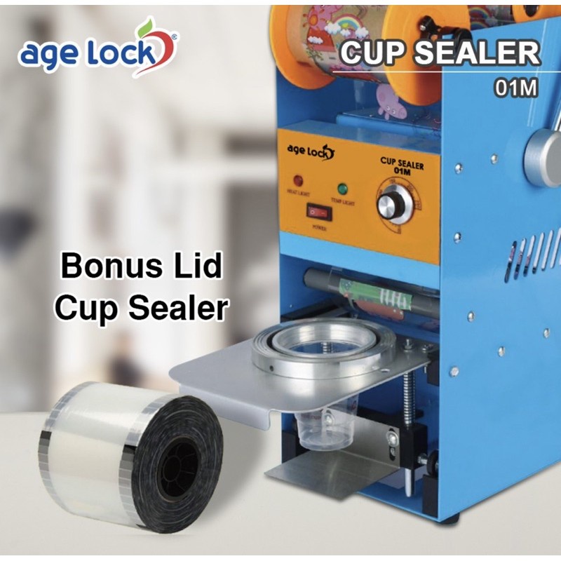 Age Lock Cup Sealer 01M Mesin Press Gelas Plastik 8-22 OZ Agelock 01-M