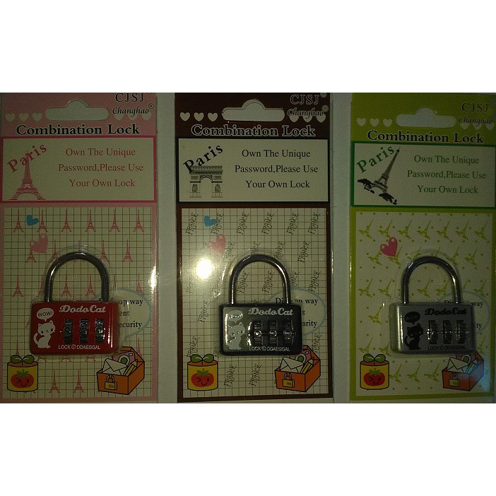 Grosir Reseller Gembok Koper Motif Padlock travel