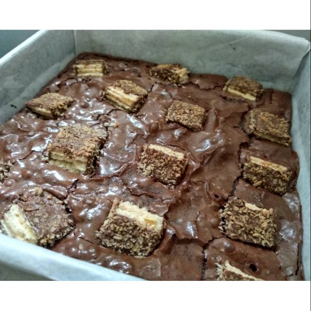 

Brownies Fudge Wafer Coklat Kelapa