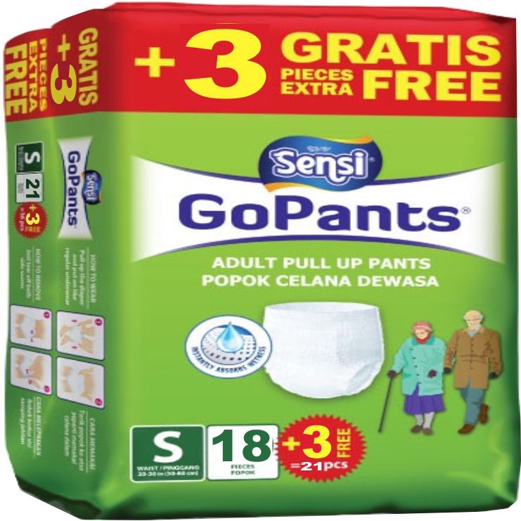 GOPANTS popok dewasa / Adult Diapers Pants S18 M15 L12 XL9 - pempers dewasa celana