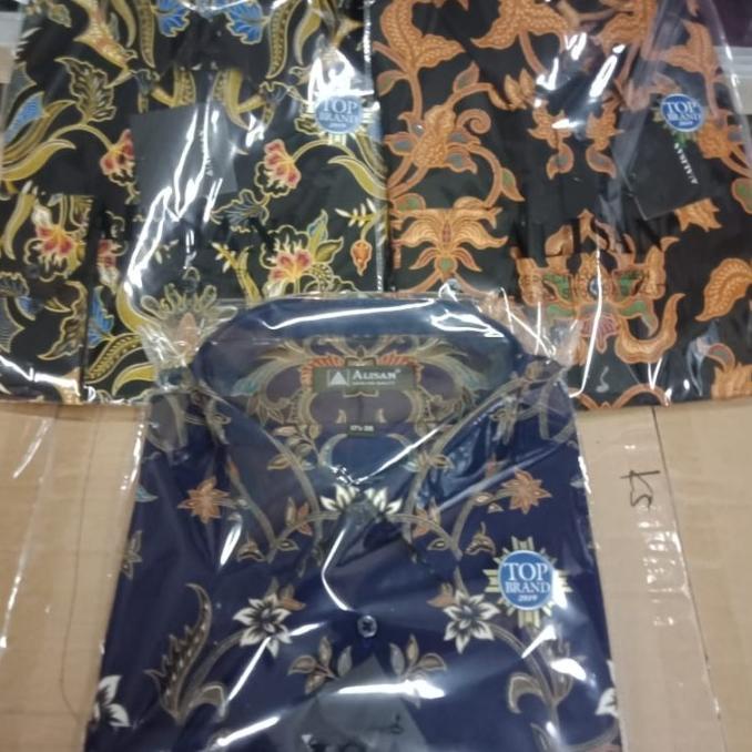 kemeja batik alisan panjang 16.5 - 17.5