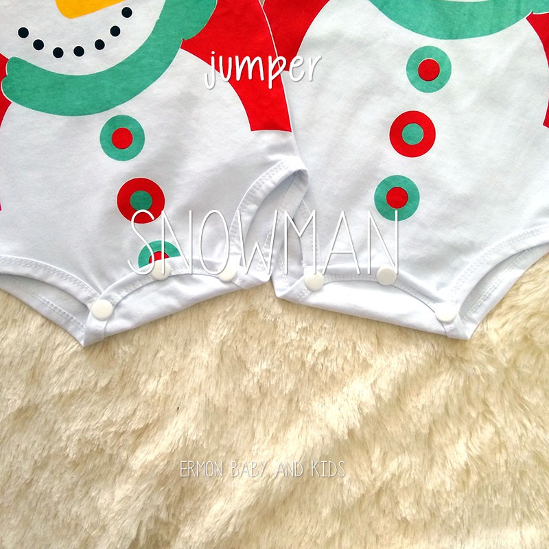 baju bayi jumper bayi natal karakter kartun snowman