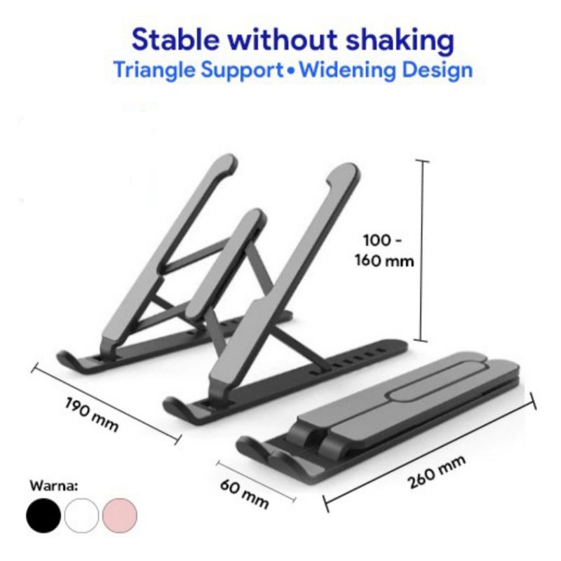 DUDUKAN LAPTOP / STAND HOLDER LAPTOP LIPAT FOLDING UNIVERSAL NOTEBOOK IPAD TAB