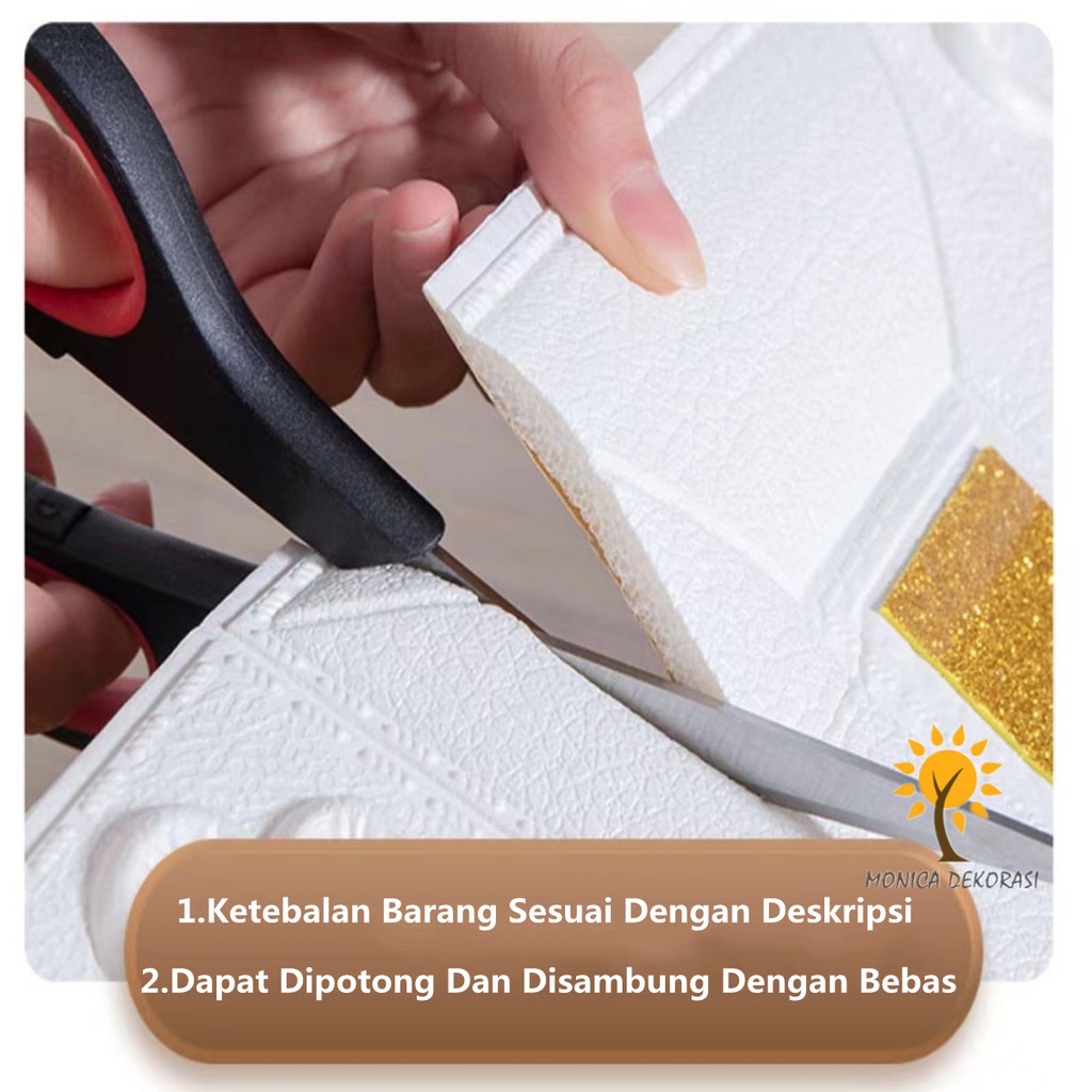 1 Wallpaper Dinding 3D Corak kotak-kotak 70*70cm Walpaper Stiker Dinding Dekorasi Kamar Best Seller-4