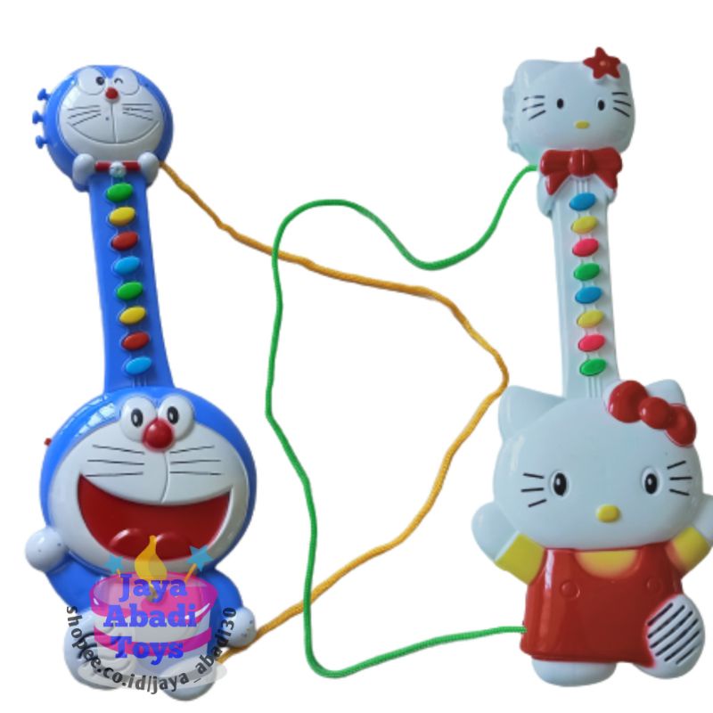 Mainan Gitar Piano Doraemon dan Gitar Piano Hello Kitty