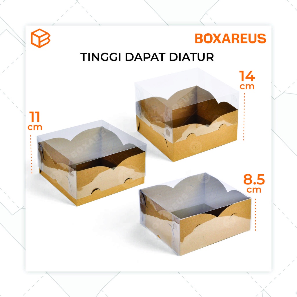 Cake Box Tinggi Dus Mika Kue Kemasan Kotak Packaging | AHBX 20 (5 pcs)