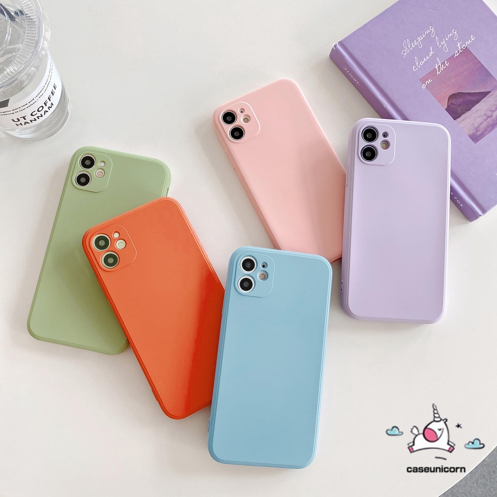 Soft Case Silikon Tpu Warna Permen Polos Untuk Iphone 12 11 8 7 6 6s Plus X Xs Se 11 12 Pro Max 12