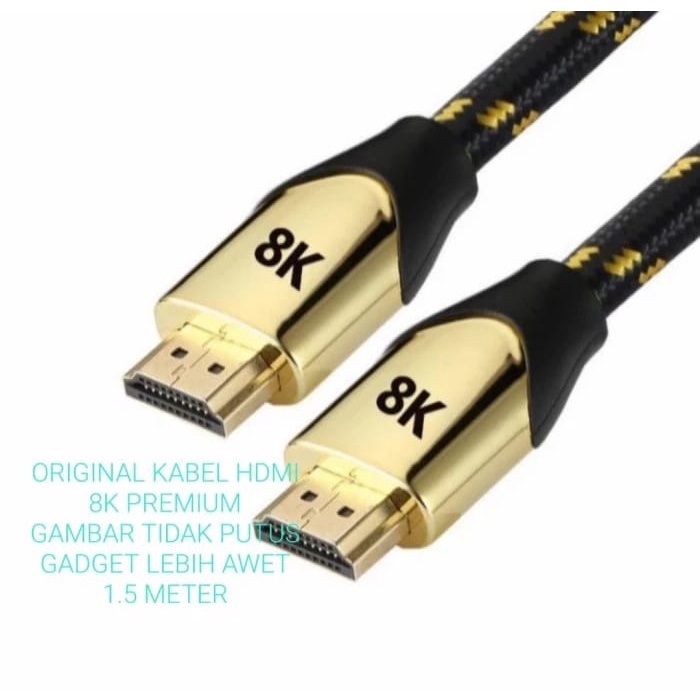 ORIGINAL KABEL HDMI 1.5M METER 8K CABLE TV TELEVISI PS GAME CPU GAMBAR M MONITOR LAYAR LED FULL HD J