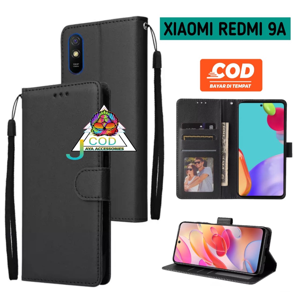 Case Dompet XIAOMI REDMI 9A Flip Dompet Kulit Slot Sim Kartu