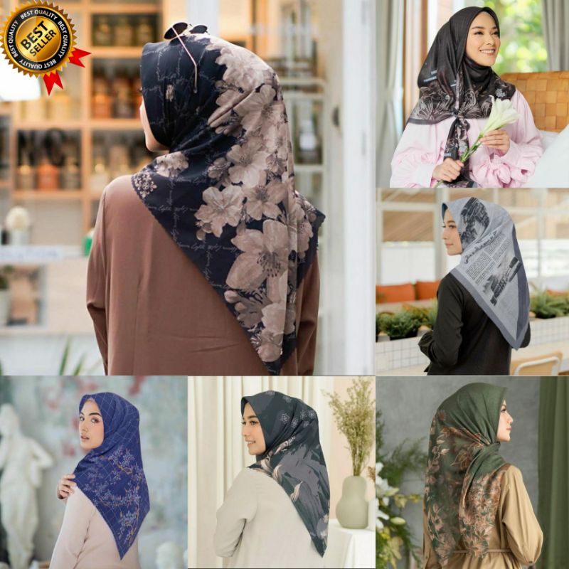 Hijab segi empat motif leseller/kerudung segi empat terbaru 2022