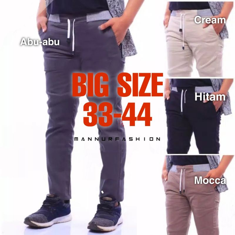 Celana Chino Panjang Pria Celana Big Size Jumbo 33-44 Slimfit Distro Premium