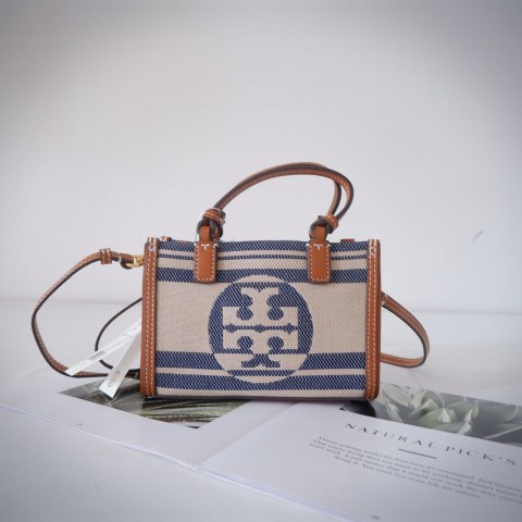 TAS WANITA TORY BURCH ELLA JACQUARD STRIPE MINI TOTE