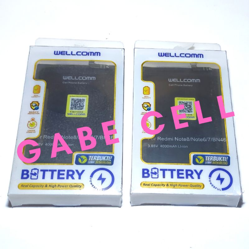 BATERAI BATRE WELLCOMM BN46 REDMI 7/NOTE 8/NOTE 6