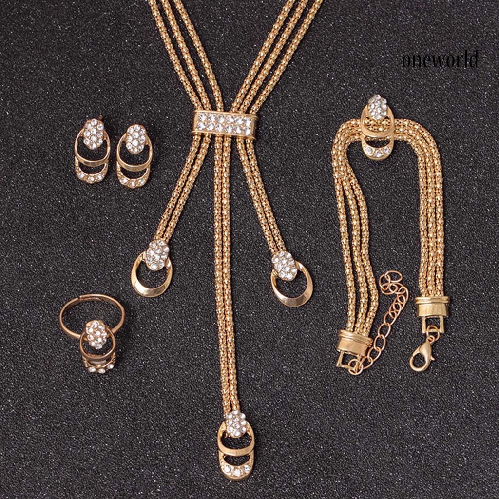 OW@ Bracelets All-Match Comfortable Alloy Rhinestone Pendant Necklace for Banquet