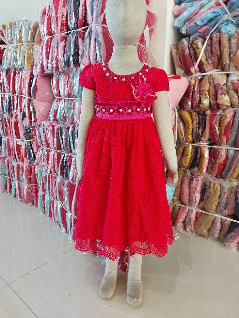 Gaun anak full brokat