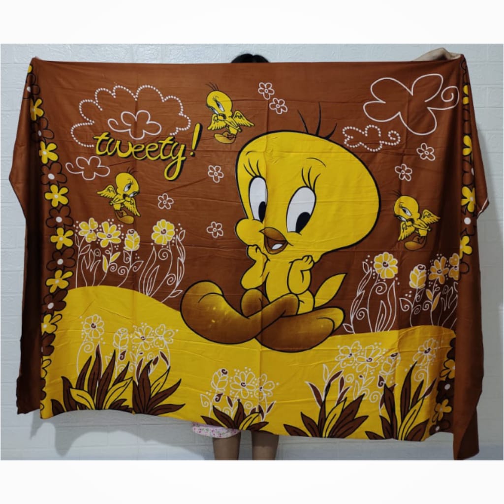 KAIN PANTAI MOTIF TWEETY UKURAN 195X120 CM/KAIN BALI/SELIMUT BUAT SANTAI BAHAN KATUN RAYON