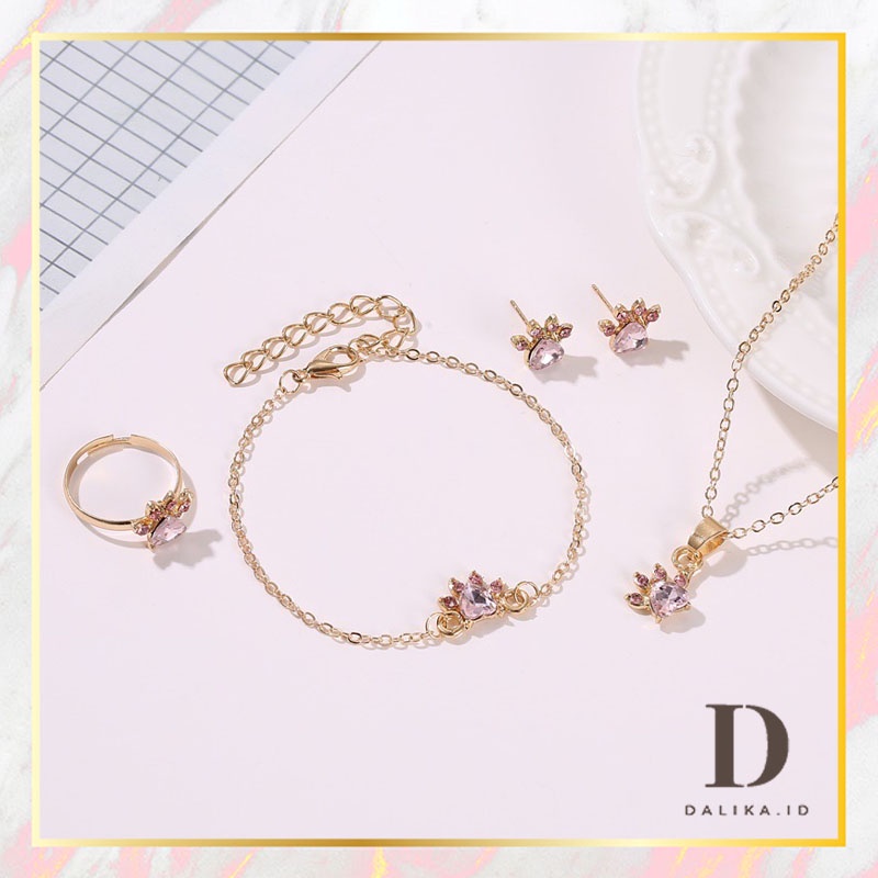 Set Kalung Anting Fashion Wanita Anting Korea Aksesoris Murah Dalika