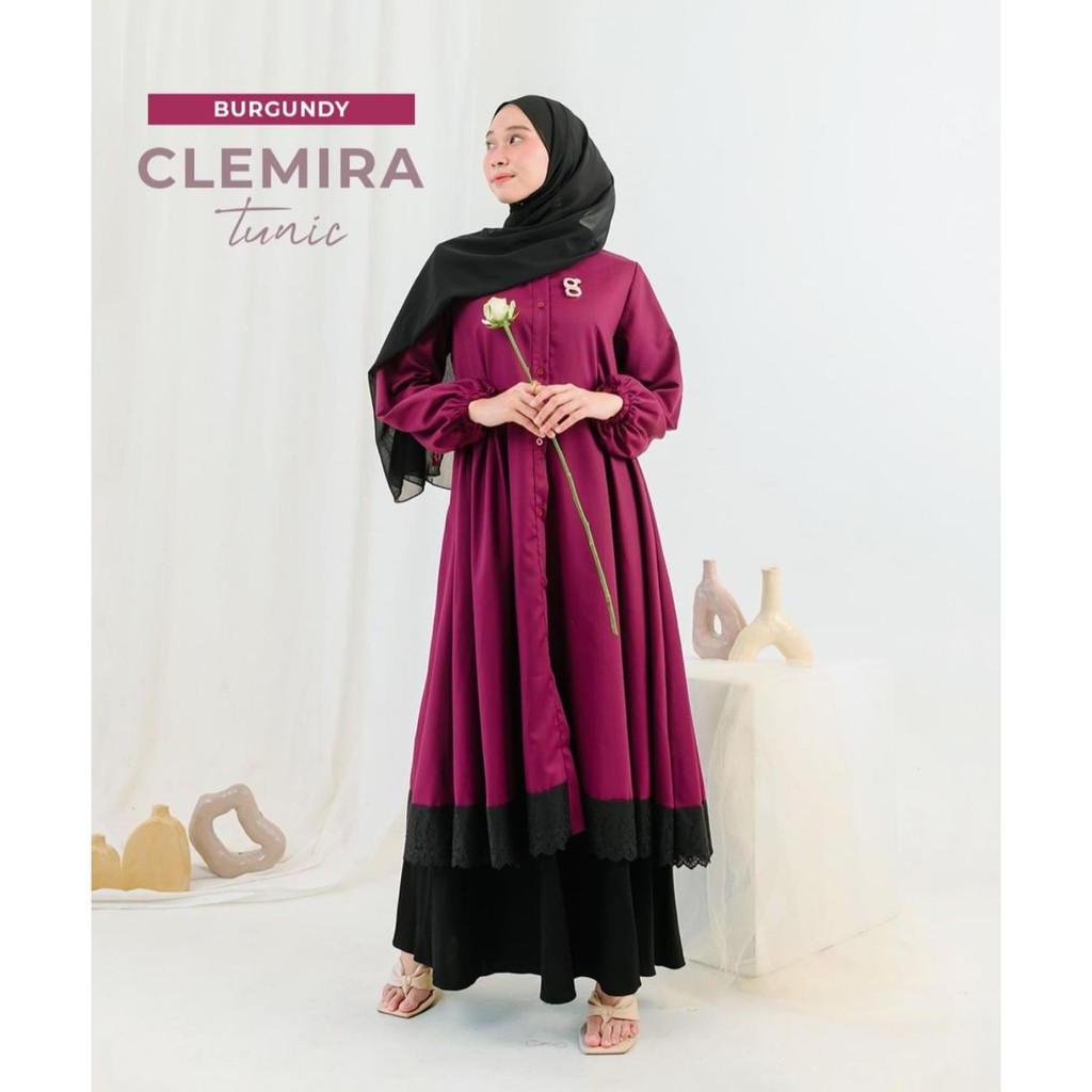 1KG MUAT 4PCS | CLAMIRE TUNIK RENDA FLOWERY BASIC HITS OOTD FASHION GROSIR MURAH WANITA MASA KINI