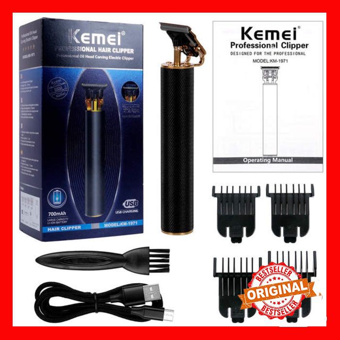 Kemei Hair Clipper 1971 Pro Cordless Trimmer Alat Cukur Rambut KM-1971
