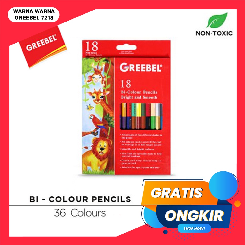 PENSIL WARNA WARNA CERAH BAHAN KUAT GREEBEL / GREEBEL 7218 Hexagonal