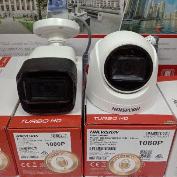 PAKET CCTV HIKVISION 4CH 2 KAMERA 2MP AUDIO KOMPLIT