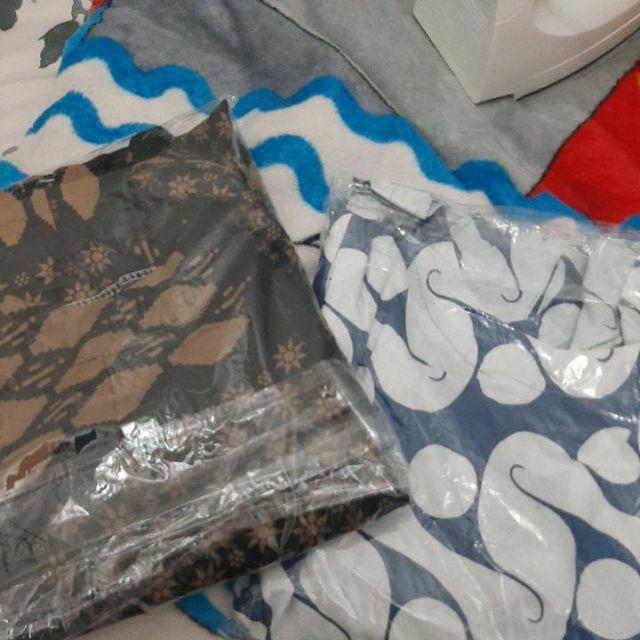 Tey-17 Batik Wanita Asj Sa Hrb026 Kenongo Kemeja Tosca Pendek Blouse Batik Jumputan Sogan