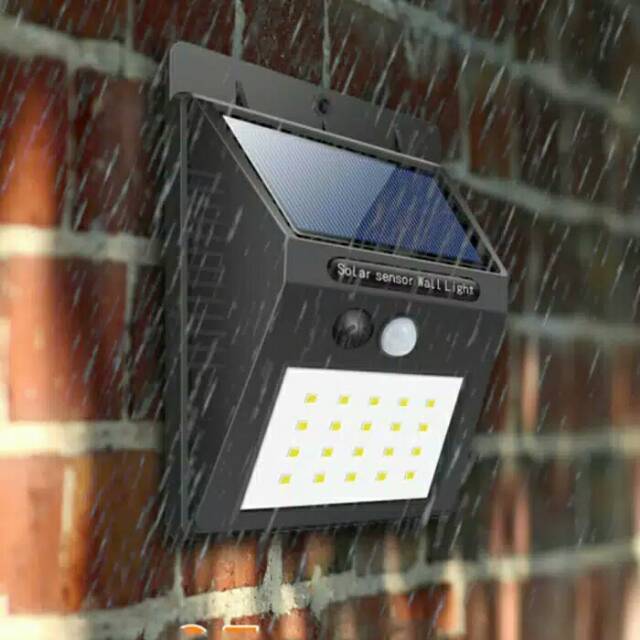 Solar Powered Censor Wall Lamp Lampu Taman Tembok Dinding Sensor Otomatis Bertenaga Surya