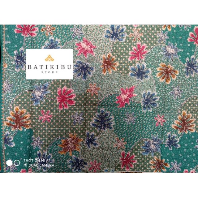 Kain Batik Pekalongan Cibulan Motif 276 Hijau Toska Unggul Jaya