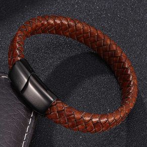 GELANG KULIT  Q FASHION 7 BRACELET UNISEX FL1 BROWN ZLI