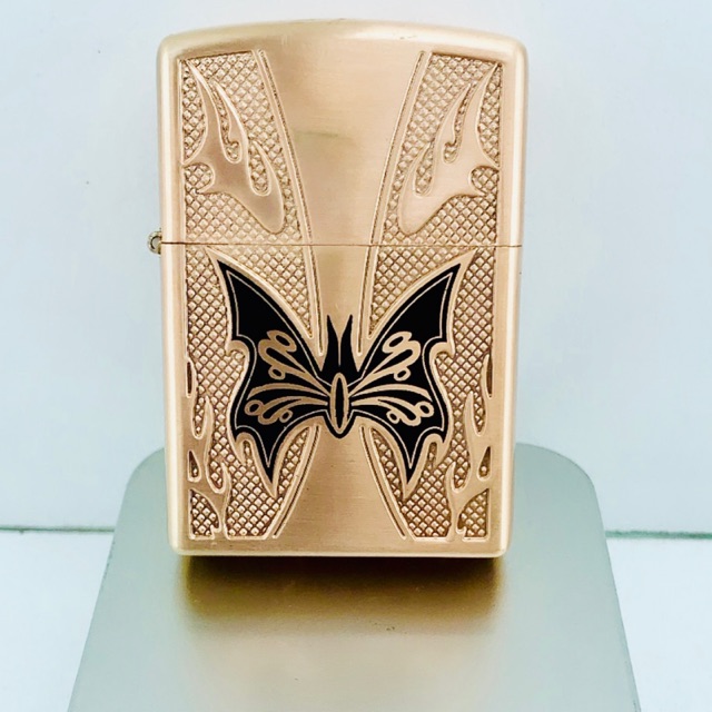 Korek mirip zippo merk nobilis motif butterfly warna gold