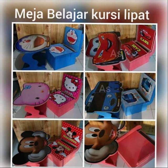  Meja  belajar  karakter plus  kursi  lipat  karakter Shopee 