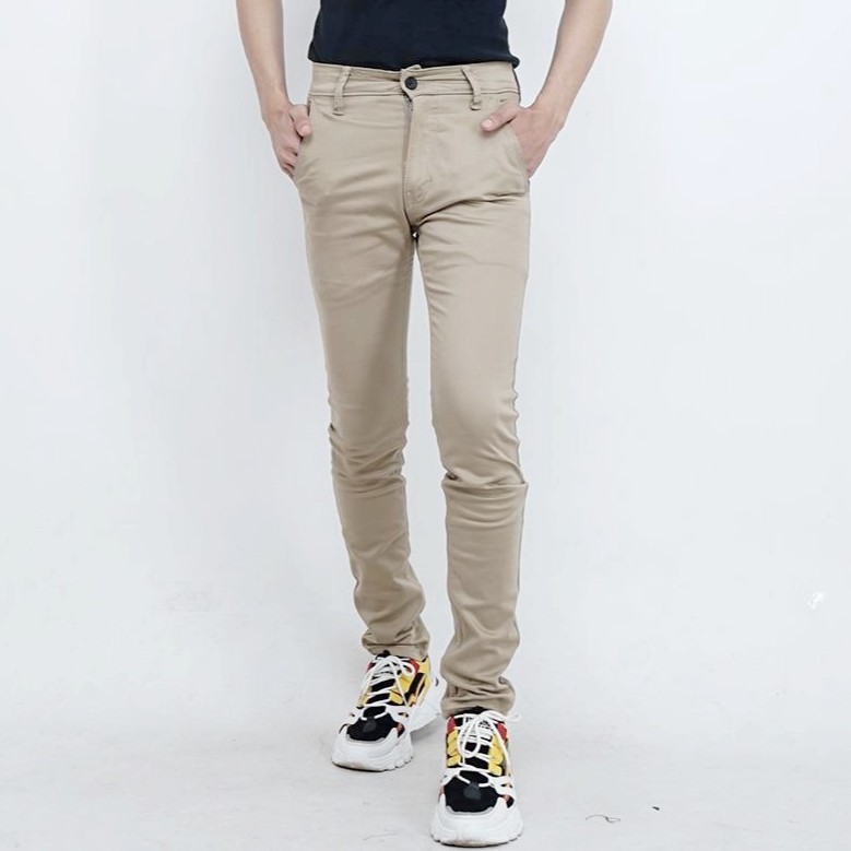 TONYJACK x James Smith Chino  Pants  Khaki Slim Fit Pria  