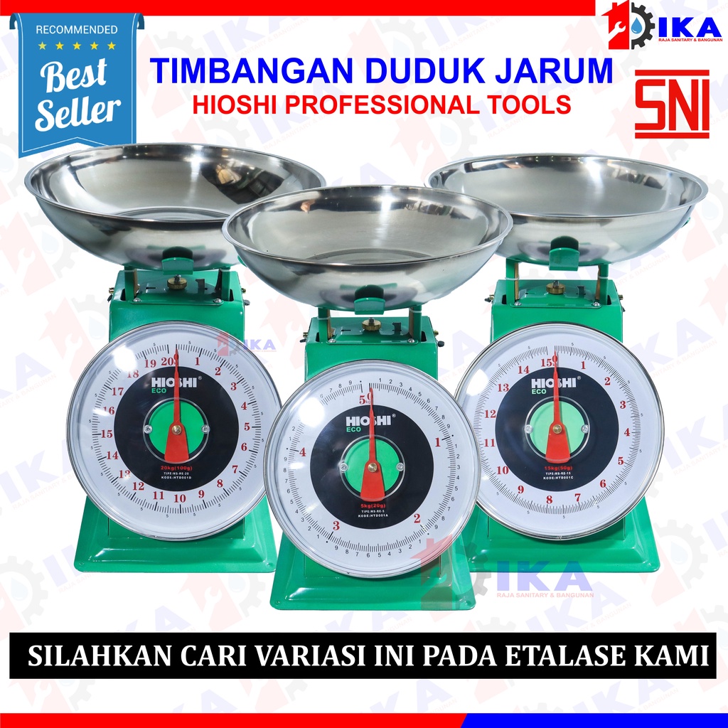 Timbangan Buah HIOSHI 10 kg Besi Stainless Jarum Analog Manual Duduk Sembako Telor Kue Tepung Sayur Daging Ikan Laundry