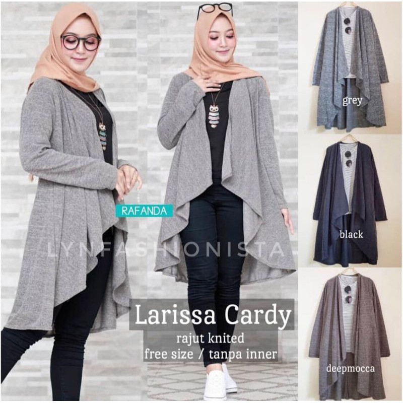 LYNFASHIONISTA-KARDIGAN WANITA MUSLIM RAJUT LAYER PREMIUM/LARISSA