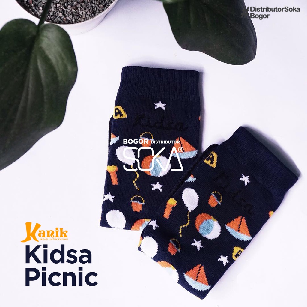 Kanik Kidsa Motif Picnic - Kaos Kaki Anak Jempol Telapak Hitam
