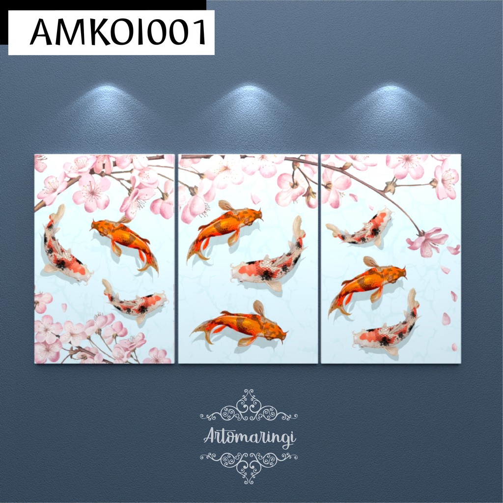 Lukisan Koi Modern pajangan Koi Wall Decor Koi