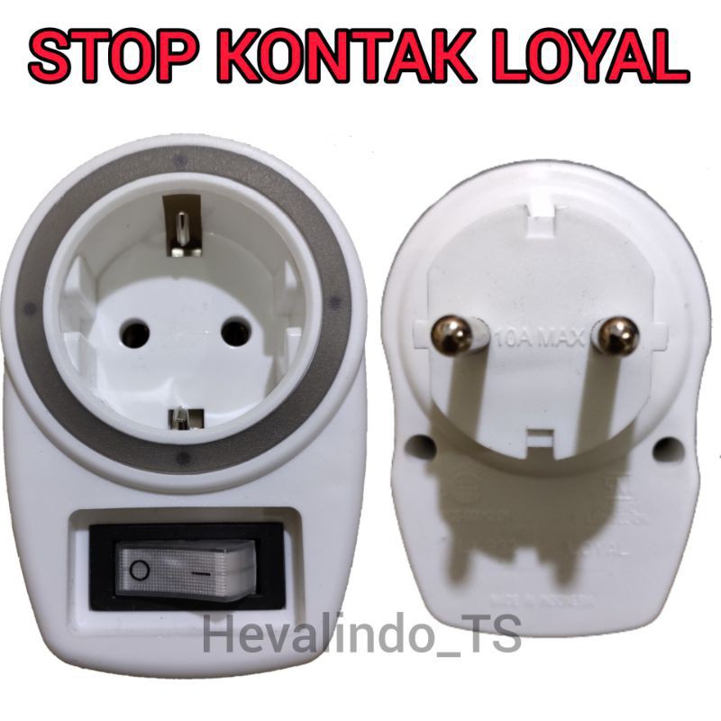 Stop kontak listrik Plus saklar steker lampu Lubang 1 Merk Loyal