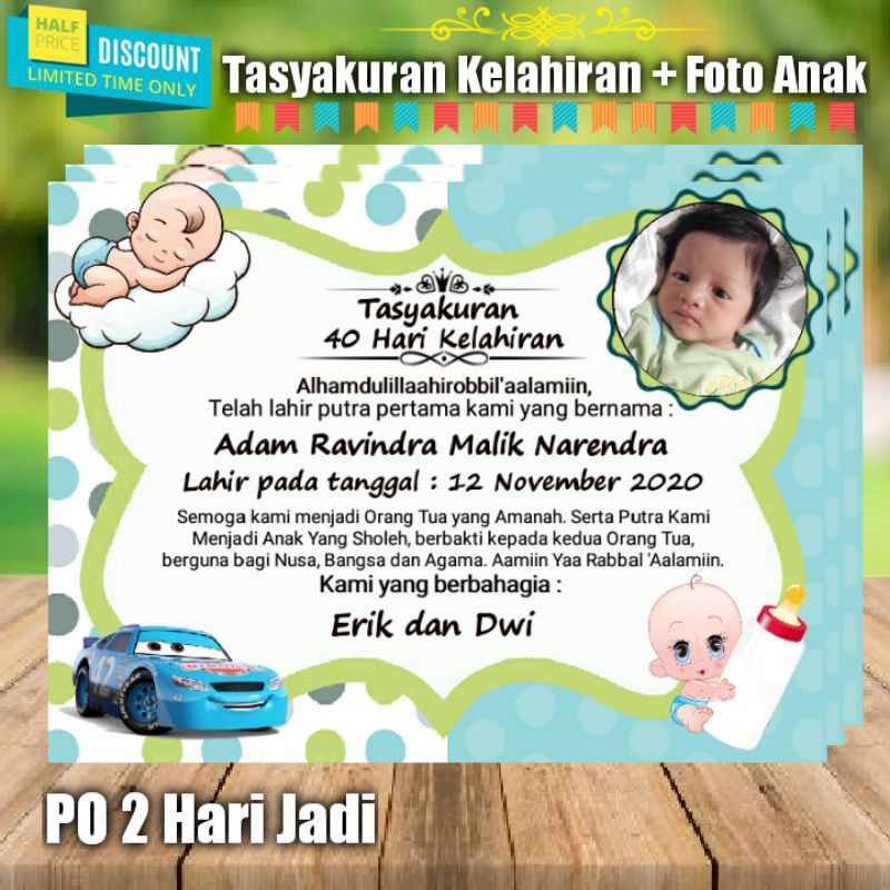 Stiker Kelahiran Anak - Stiker Aqiqah - Stiker 40 Hari Kelahiran Pakai Foto