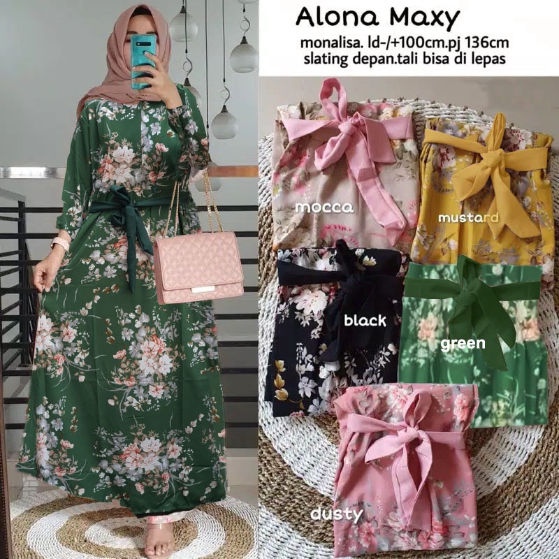 [MAXI ALONA Polos Dan Tile SL]Maxi Wanita Monalisa Varian Warna