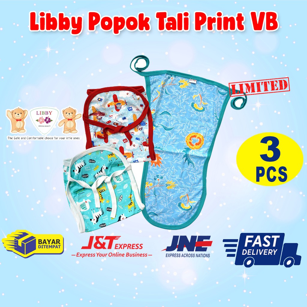 Popok Bayi Tali Kain Libby Print Batik Isi 3pcs