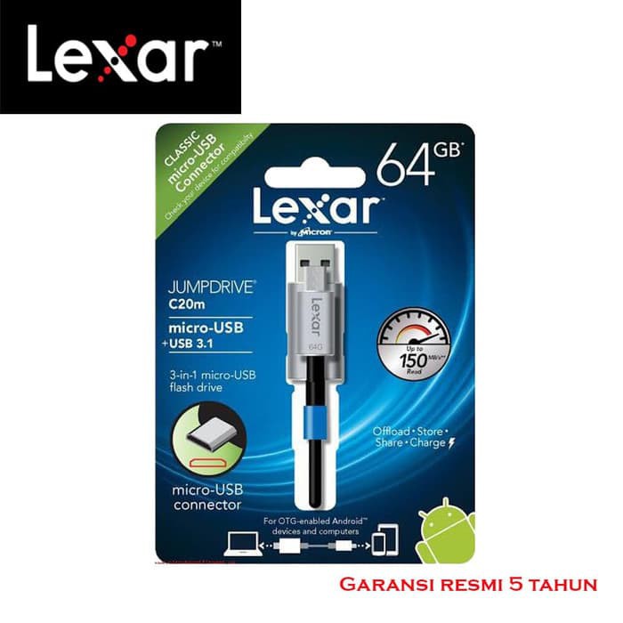 Lexar Micro OTG 64GB JumpDrive C20m USB 3.1 - 64 gb