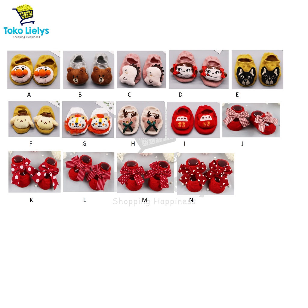 BEBELLE KAOS KAKI ANAK BAYI KARAKTER BONEKA LUCU KAUS KAKI / BABY SOCKS IMPORT